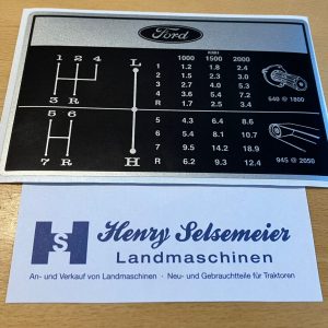 Ford Traktor Aufkleber Gangschaltung Schaltschema 7 Gang  2000 3000 4000 5000