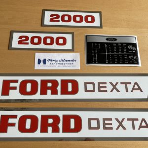 FORD DEXTA 2000 Traktor Schlepper Aufklebersatz Abziehbild + Schaltschema