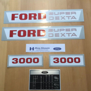 FORD SUPER DEXTA 3000 Traktor Schlepper Aufklebersatz Abziehbild + Schaltschema