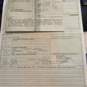 Güldner G30 Traktor Fahrzeugbrief Datenblatt Fahrzeugdaten Sammlerstück